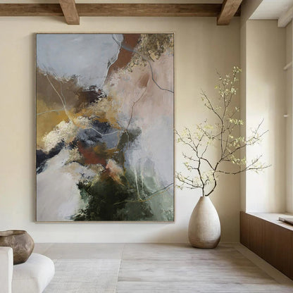 Custom - Tailored Hand - Painted Textured Abstract Canvas for Bedroom & Dining Room DKH1004