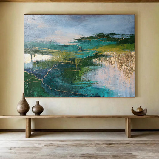Hand-Painted Made-to-Order Abstract Mural for Dining Room & Bar DKH129
