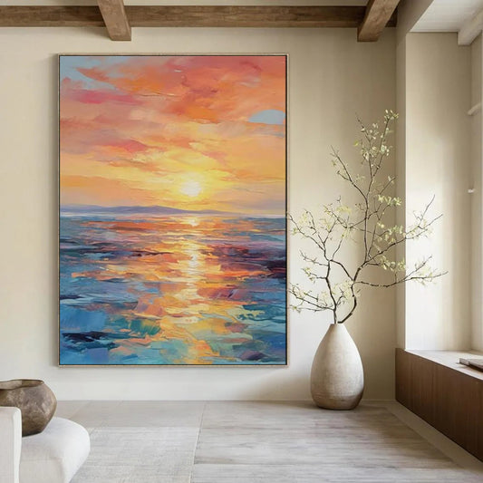 Hand-Painted Bespoke Abstract Canvas for Dining Room & Hallway LargeART1904