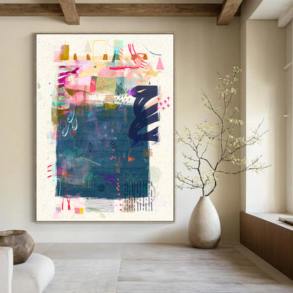 Large-Scale Custom Hand-Painted Abstract Art for Office & Bar LargeART1822