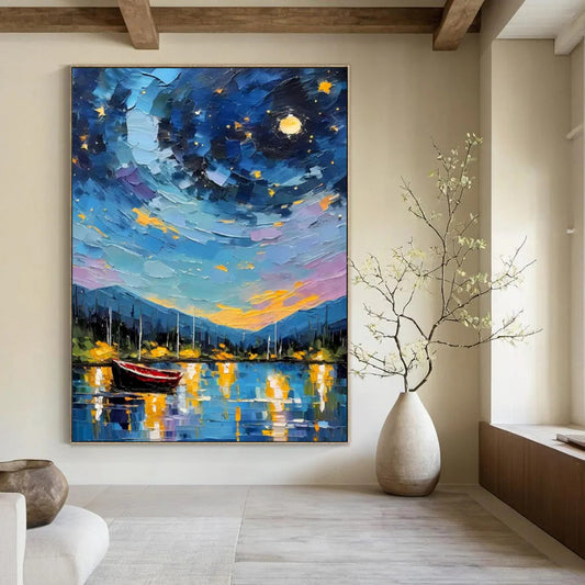Oversized Custom Hand-Painted Abstract Art for Bedroom & Hotel LargeART1886