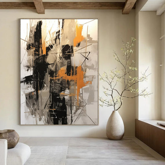 Lava Flow: Vast Hand - Painted Custom Abstract Gemstone for Living Room and Bar DTP116
