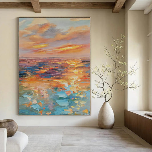 Hand-Painted Personalized Abstract Mural for Living Room & Office LargeART1898