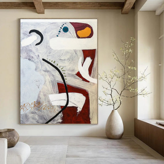Artistic Hand - Crafted Textured Canvas Abstract for Bedroom & Dining Room DKH1108