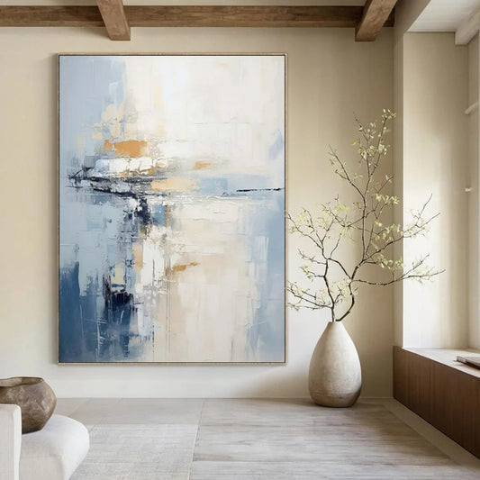 Gigantic-Sized Hand-Painted Abstract Wall Mural for Living Room & Entryway LargeART2339