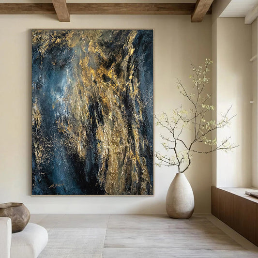 Massive-Scale Hand-Painted Abstract Canvases for Bar & Rooftop Lounge LargeART2246