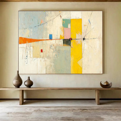 Large - Format Hand - Painted Textured Abstract Wall Mural for Bar & Dining Room DKH614