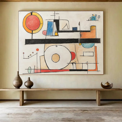 “Colorful Geometric Drawing” - Modernist Sketch HB0535