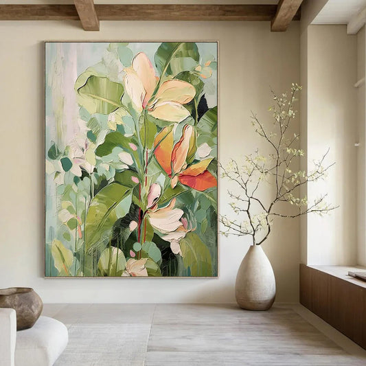 Luminary Trails: Oversized Hand - Painted Textured Custom Abstract Painting for Bedroom and Office DTP083