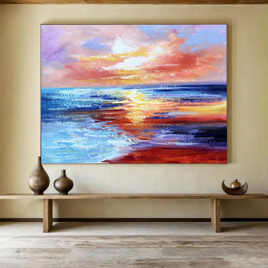 “Ethereal Whispers” Immense Abstract Wall Decor for Entryway & Bedroom DKH294