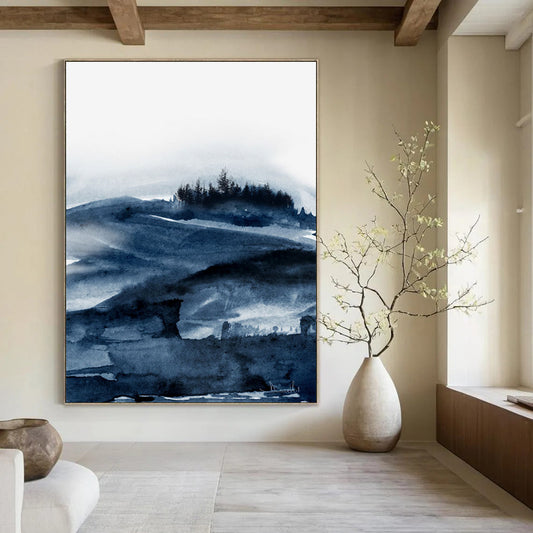 Large-Scale Custom Abstract Paintings: Hand-Painted Textures for Office & Hallway DTP230
