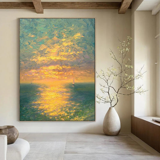Metallic Textured Abstract Wall Art for Bedroom & Home Office LargeART2070