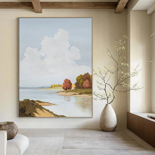 Extra - Large Hand - Painted Custom Abstract Painting (with Unique Textures), Revitalizing Hallway and Entryway DKH1436