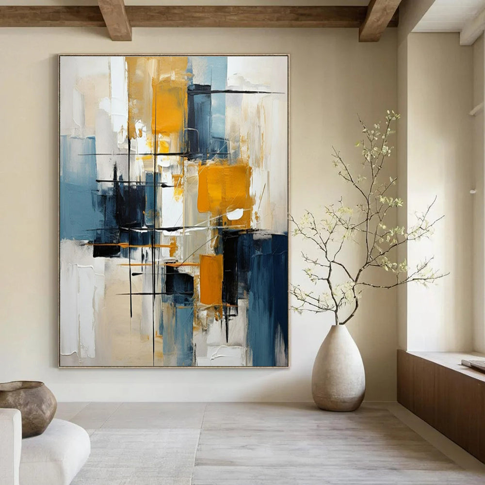 Hand-Painted Custom Abstract Art for Living Room & Hotel Outdoor Gardens LargeART1435