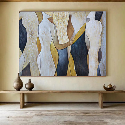 Grand Textured Hand - Painted Abstract Artwork for Interior Prestige DKH731