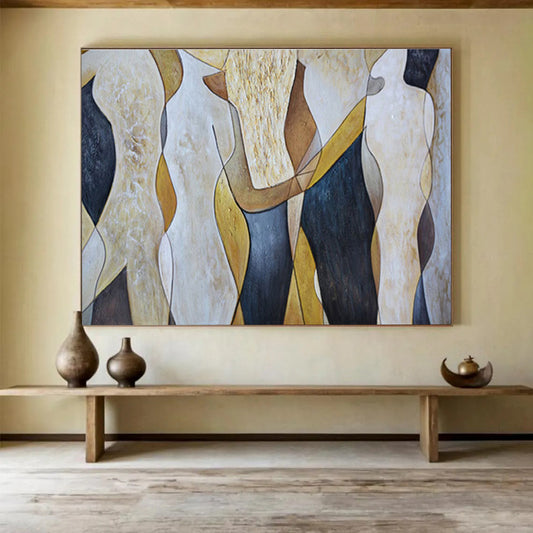 Grand Textured Hand - Painted Abstract Artwork for Interior Prestige DKH731