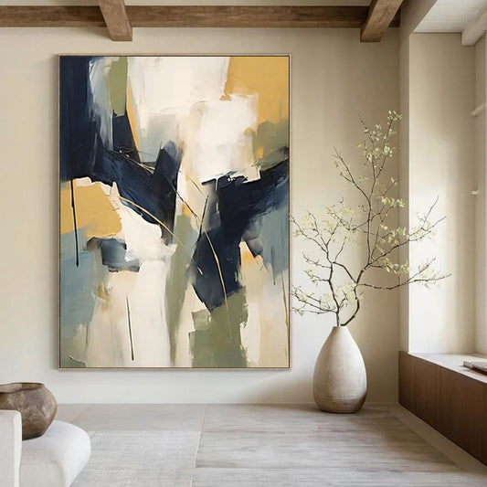 Thunderclouds: Titanic Hand - Painted Custom Abstract Canvas for Entryway and Living Room DTP123