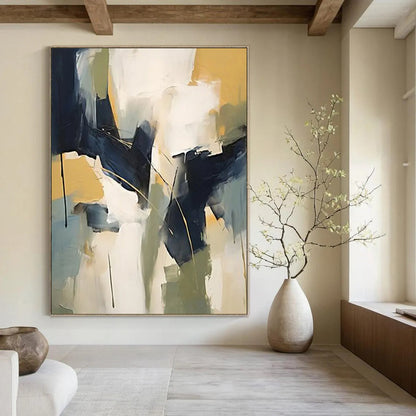 Thunderclouds: Titanic Hand - Painted Custom Abstract Canvas for Entryway and Living Room DTP123