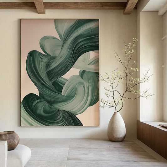 Custom Hand-Painted Abstract Mural for Office & Hotel LargeART1928