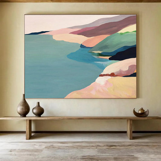 Vast - Sized Hand - Painted Textured Abstract Canvas for Impactful Decor DKH741