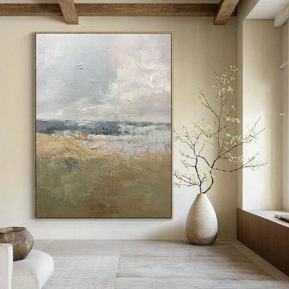 Radiant & Dazzling Oversized Custom Hand-Painted Abstract Painting for Bedroom & Hotel LargeART1956