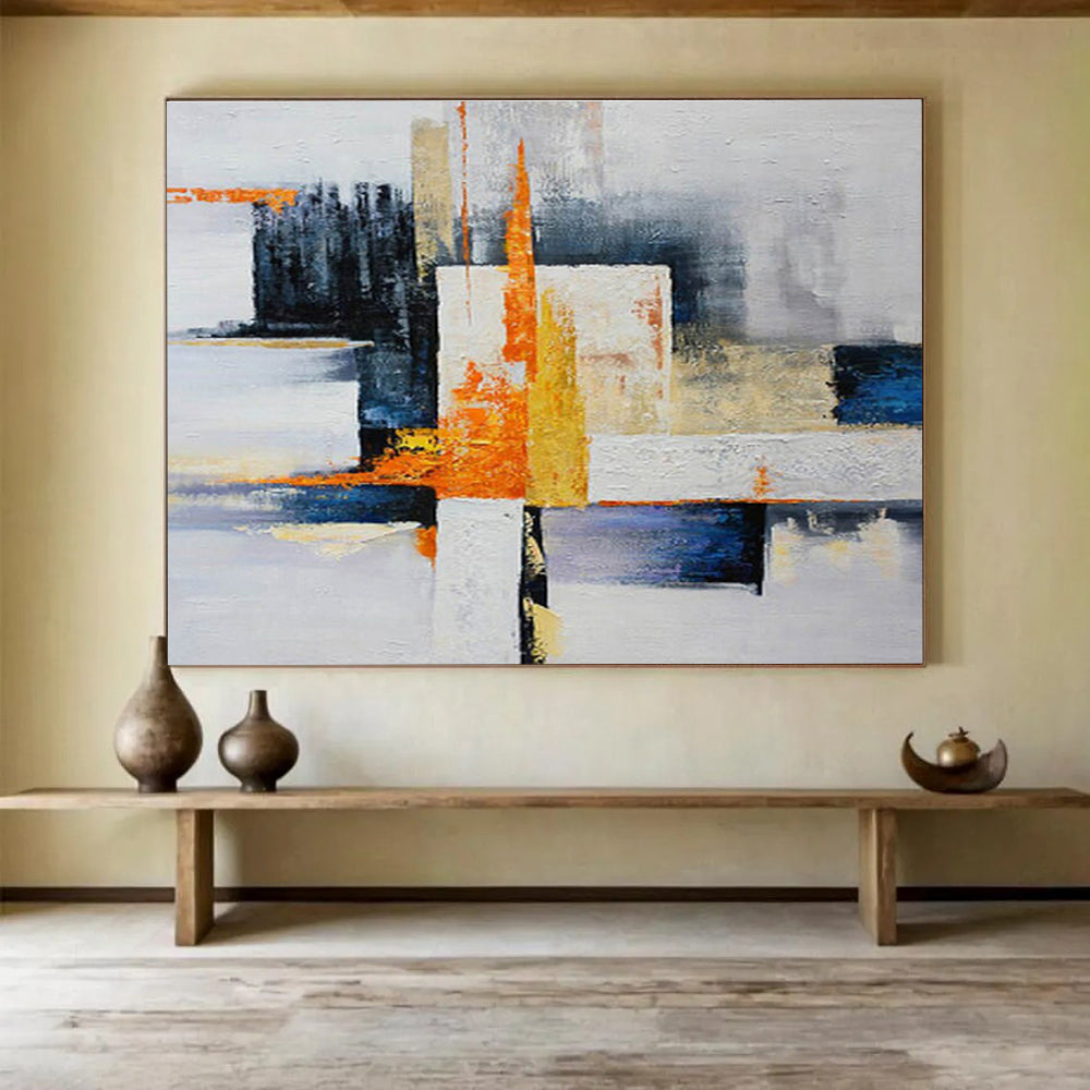 “Harmonic Horizons” Large - Format Abstract Mural for Bedroom & Dining Room DKH220