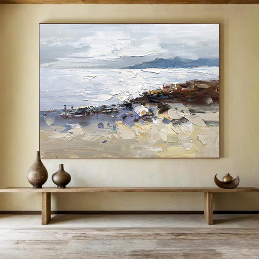 Vivid Hand - Painted Textured Abstract Wall Mural for Bar & Office DKH634