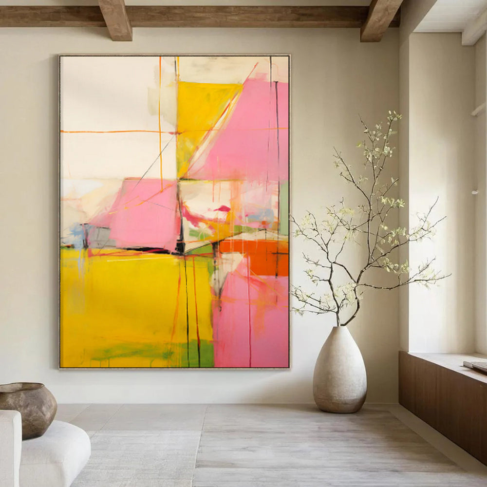 Hand-Painted Bespoke Abstract Canvas for Bedroom & Hotel LargeART1835