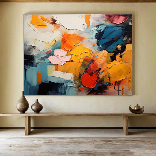 Elevating Original Vast Textured Handmade Abstract Wall Mural for Artistic Enhancement DKH831