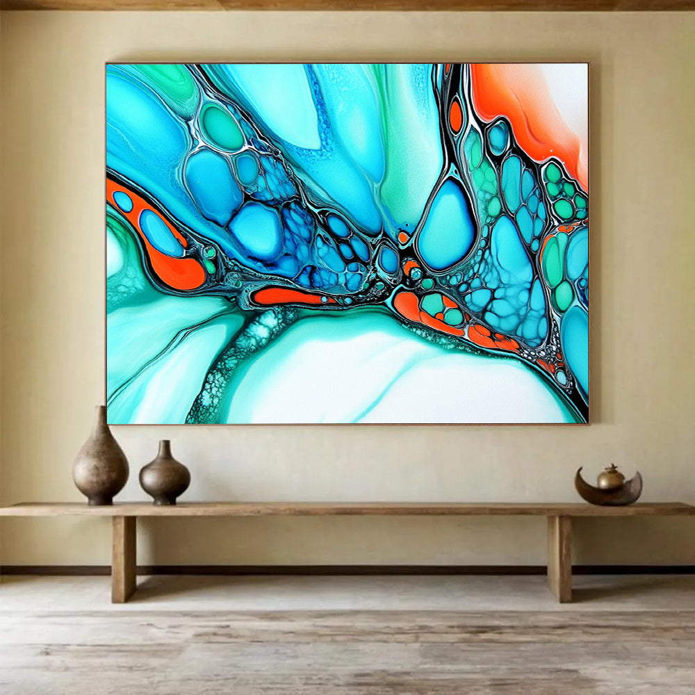 “Colorful Fluid Abstract” - Bright Palette, Fluid Art Patterns Painting On Canvas HB0880