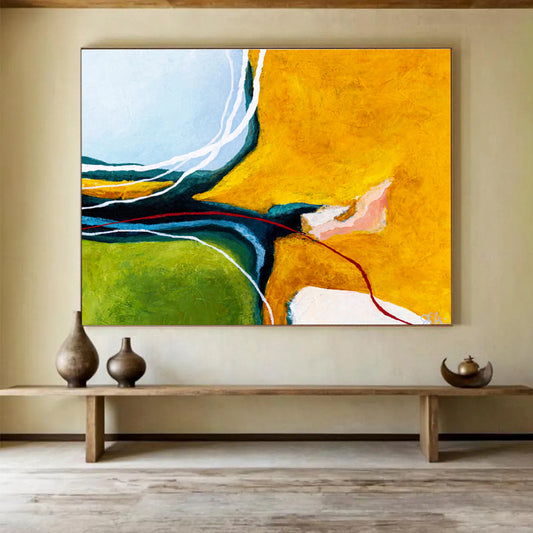 Grandiose Hand - Painted Abstract Mural for Entryway & Dining Room DKH552