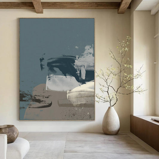 Large Custom Abstract Artworks: Hand-Painted Textures for Living Room & Hallway DTP242