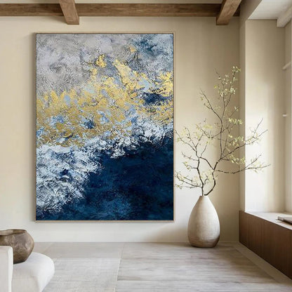 Towering Vertical Hand - Painted Custom Abstract Masterpiece with Textured Depth, Perfect for Bedroom and Office DKH1549