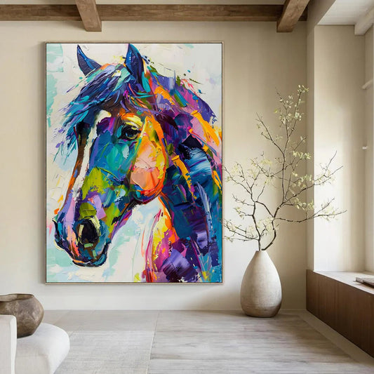 Aurora Reverie: Colossal Hand - Painted Custom Abstract Gem for Living Room and Office DTP086