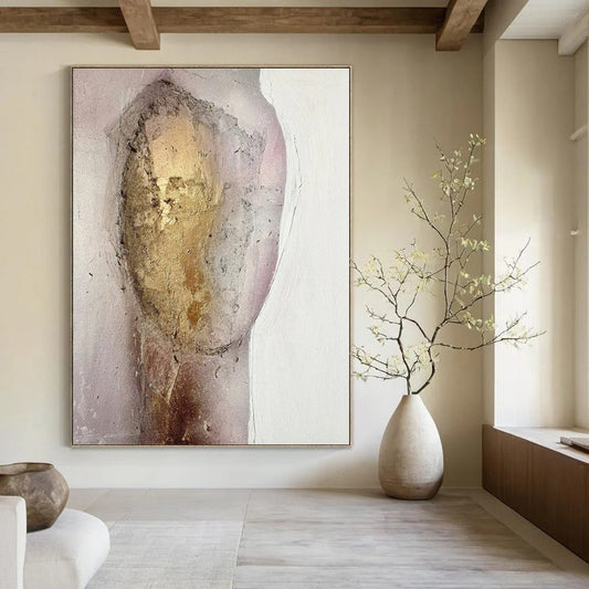 Oversized-Scale Hand-Painted Abstract Canvas for Bedroom & Reading Nook LargeART2222