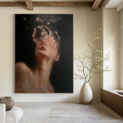 Custom Hand-Painted Abstract Art: Textured Styles for Bar & Hotel DTP315