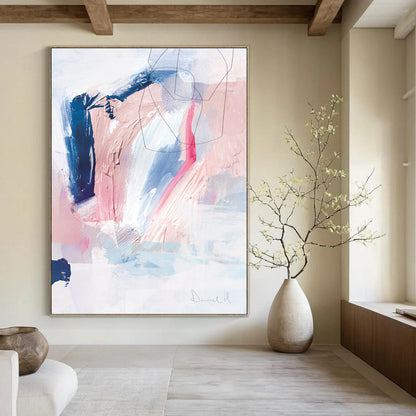 Woven Textures: Extended - Reach Custom Abstract Painting for Office and Hallway DTP155