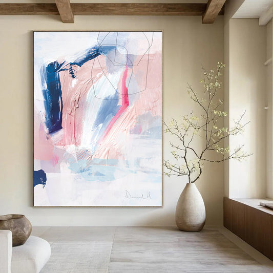Woven Textures: Extended - Reach Custom Abstract Painting for Office and Hallway DTP155