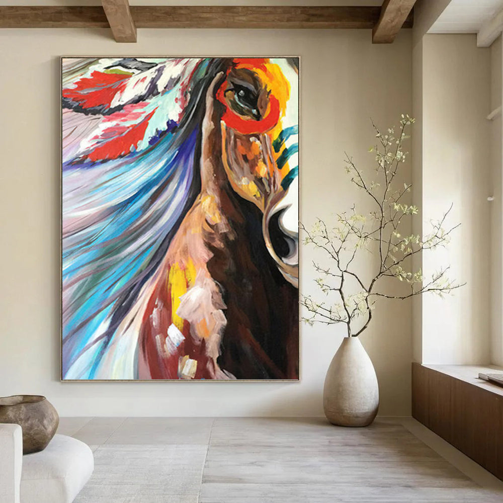 Large - Sized Enchanting Hand - Painted Textured Abstract on Canvas for Dining Room & Entryway DKH1426