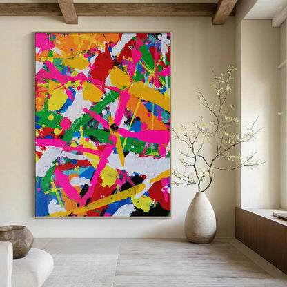 Warmly Large - Scale Hand - Painted Textured Abstract for Veterinary Clinic & Pet Grooming Salon DKH1260
