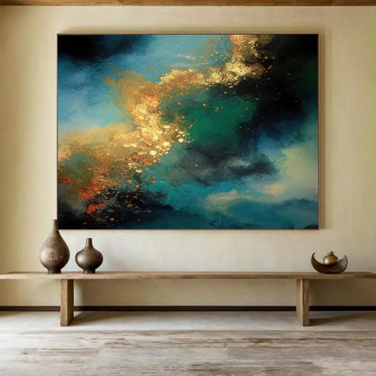Blue & Gold Ocean Dream - Luxe Living Room Centerpiece DLZ072