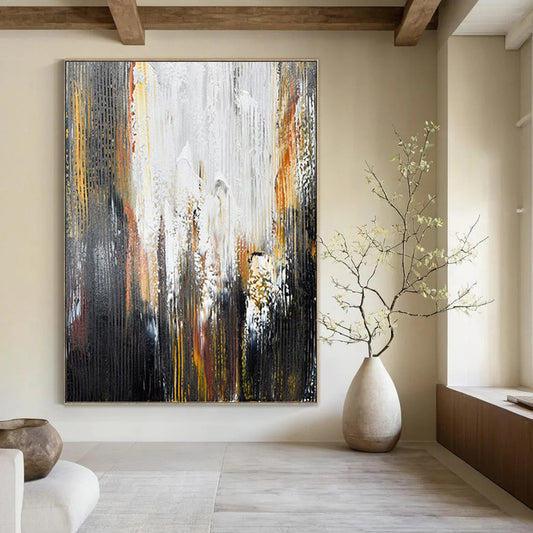 Enormous Hand - Painted Textured Abstract Canvas for Science Lab & Research Facility DKH1229