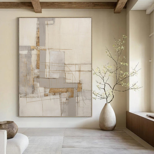 Captivating Hand - Painted Textured Abstract for Bedroom & Dining Room DKH1322