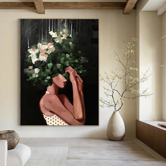 Handmade Big-Scale Abstract Art: Textured Details for Hotel & Entryway DTP323