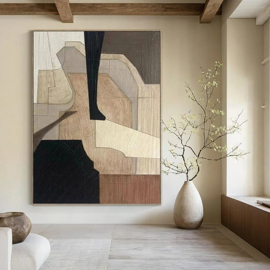 Stunning Large - Format Textured Canvas Abstract for Bedroom & Office DKH1071