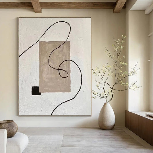 Whimsical Hand - Painted Textured Abstract for Dining Room & Hallway DKH1327