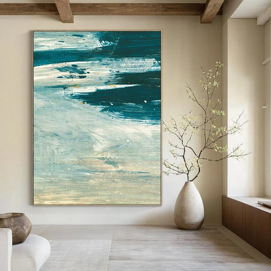 Large-Scale Custom Abstract Art: Hand-Painted, Textured Excellence DTP176