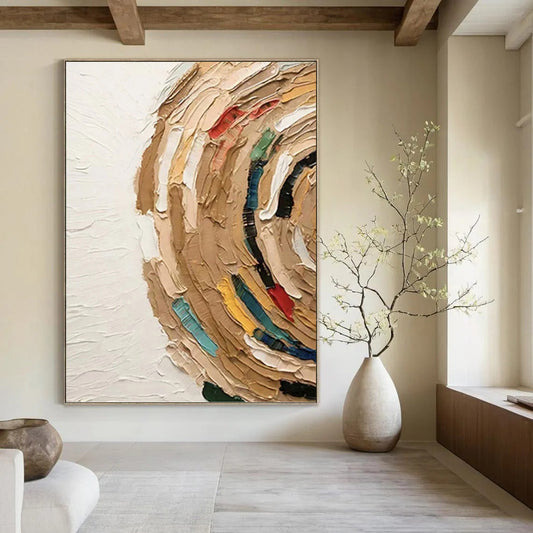 Breathtaking Hand - Crafted Textured Canvas Art for Hotel Lobby & Living Room DKH1118