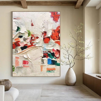 Large - Format Hand - Painted Custom Texture Canvas Abstract for Bedroom & Hallway DKH1044