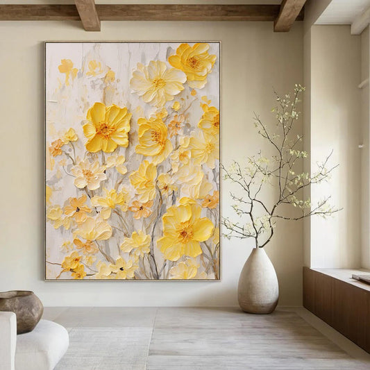 Handmade Large-Scale Abstract Paintings: Textured Beauty for Dining Room & Office DTP289